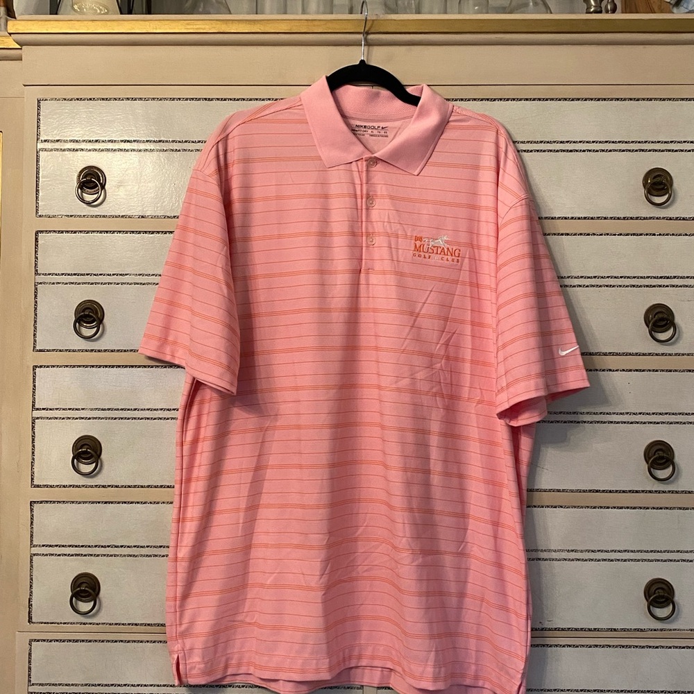 Nike Pink Polo Shirt for Men Mustang Gilf Club size XL